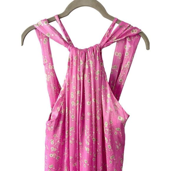 NWT Sabina Musayev Florian Floral Maxi Dress in Pink Chiffon - Picture 6 of 11